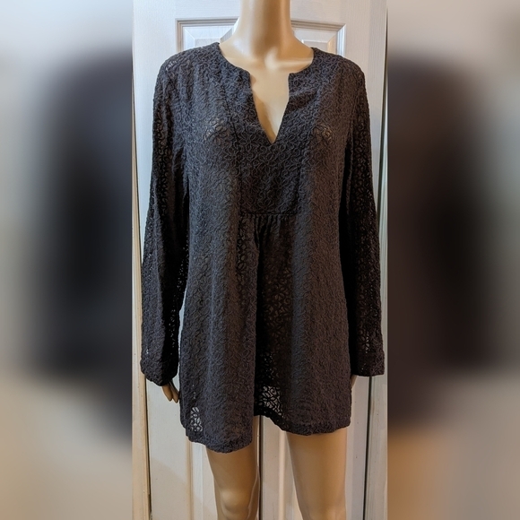 Pre-owned Liz Claiborne brown long sleeve extra large shirt, TD - Picture 1 of 4